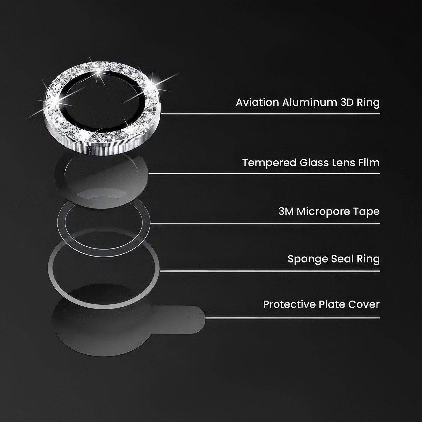 Crystal Camera Lens Protector Phone Case